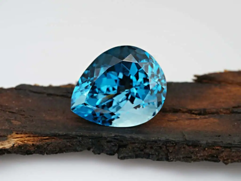 Blue Topaz in Close-up Shot